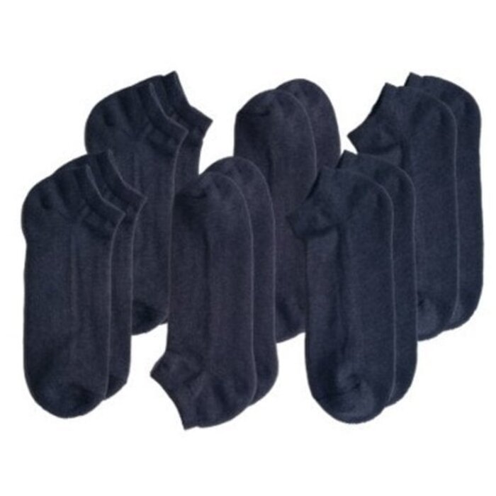 6 paar Bonanza badstof sneakersokken grijs