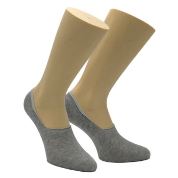 Born sneakersokken footies naadloos lichtgrijs