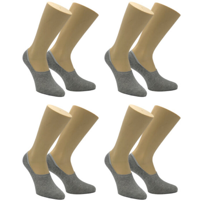 4 paar Born sneakersokken footies naadloos lichtgrijs