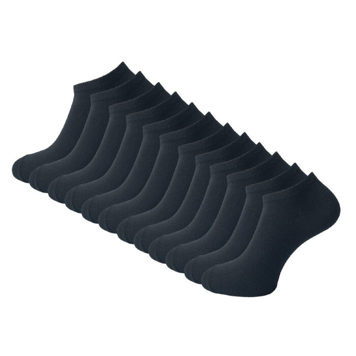12 paar Sneakersokken VANSENZO basic zwart