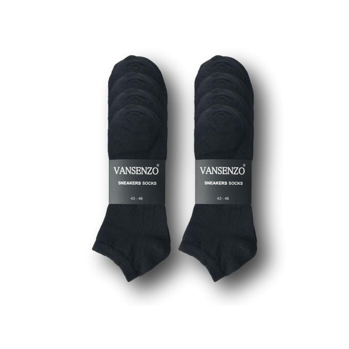 8 paar Sneakersokken VANSENZO basic zwart