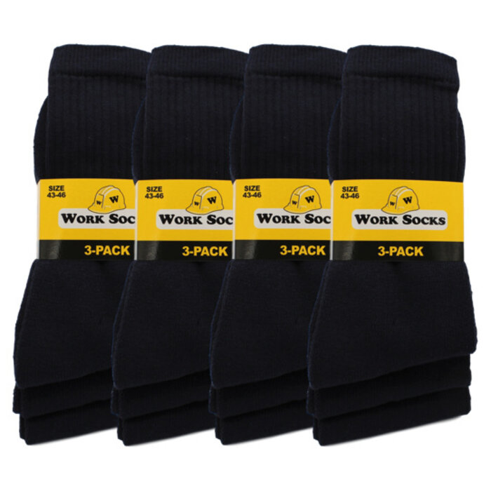 12 paar Bonanza werksokken light basic zwart