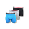 3 stuks Basic Boxershorts katoen zwart-blauw-grijs