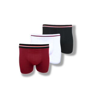 3 stuks Basic Boxershorts katoen rood-wit-zwart