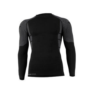 Heren thermoshirt met lange mouwen grijs/zwart