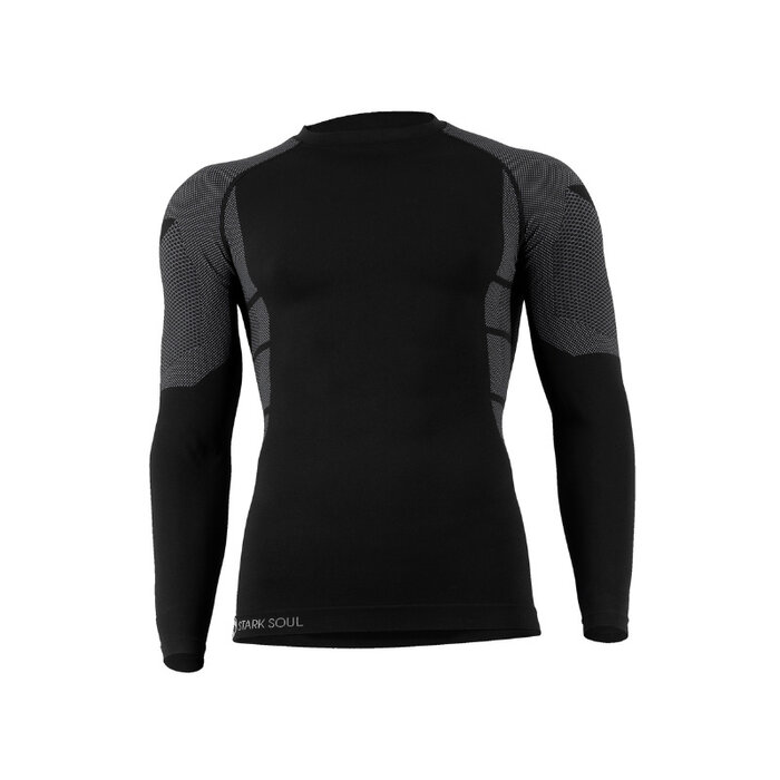 Heren thermoshirt met lange mouwen grijs/zwart