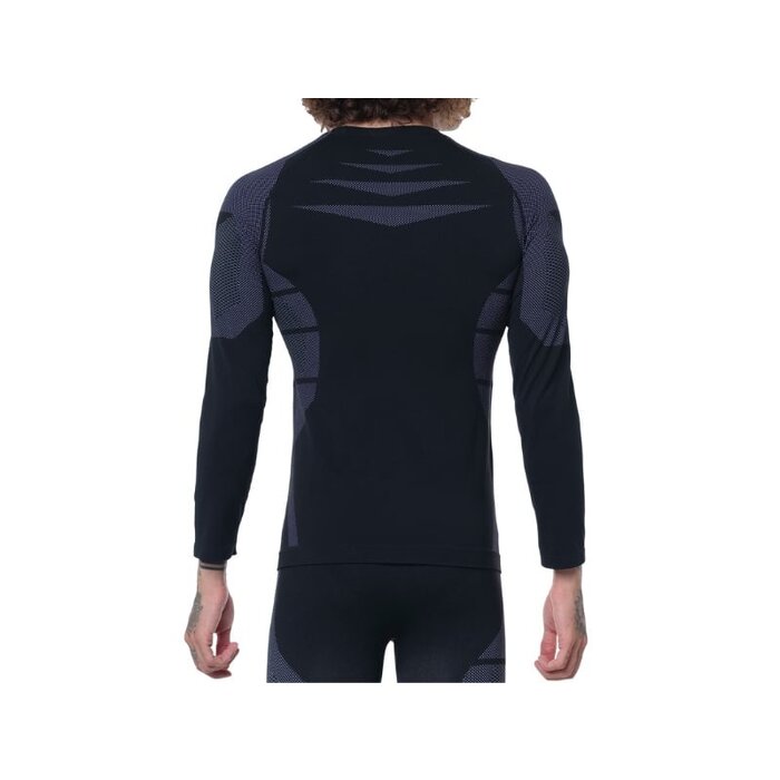 Heren thermoshirt met lange mouwen grijs/zwart