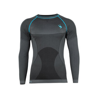 Performance heren sportshirt met lange mouwen t-shirt zwart/grijs