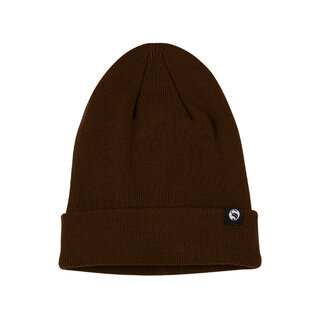 Gebreide muts fleece voering bruin