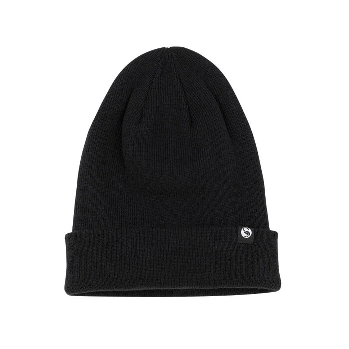 Gebreide muts fleece voering zwart