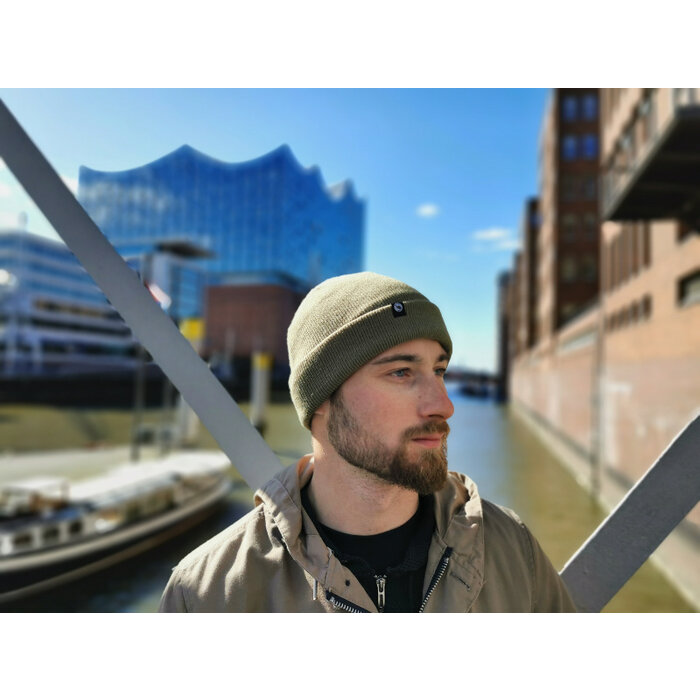 Gebreide muts fleece voering zwart