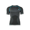 Performance heren sportshirt met korte mouwen t-shirt zwart/grijs