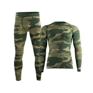 Heren Thermoset thermopak lang camouflage groen