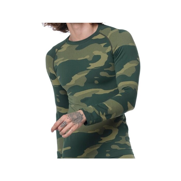 Heren Thermoset thermopak lang camouflage groen