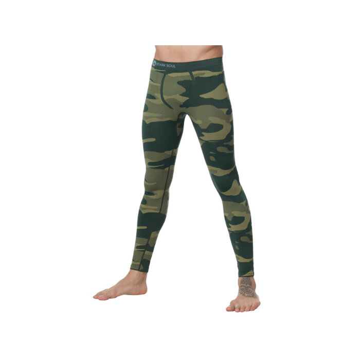 Heren Thermoset thermopak lang camouflage groen