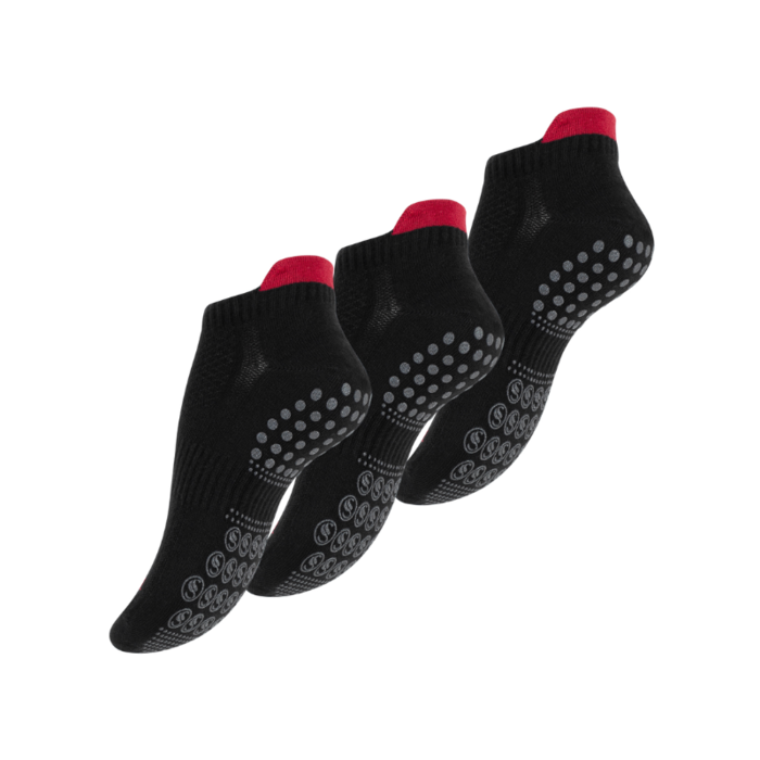 3 Paar STARK SOUL® Sneakersokken met antislipzool Zwart