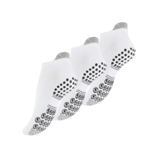 3 Paar STARK SOUL® Sneakersokken met antislipzool Wit