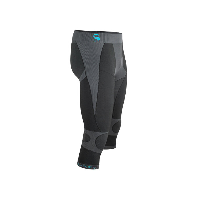 Performance 3/4 Sportbroek heren fietsbroek runningbroek zwart/grijs