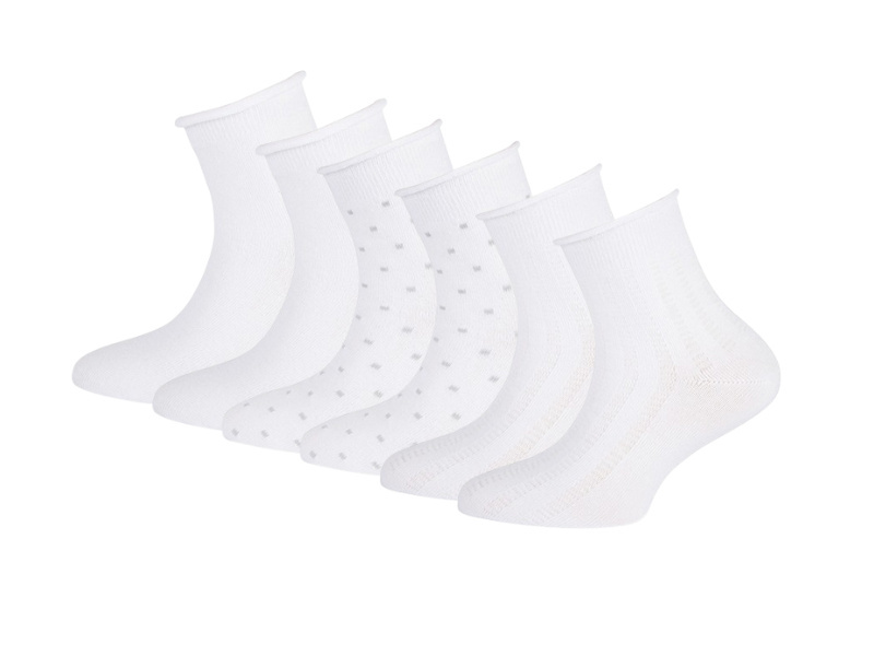 6 paar Meisjessokken - basic - Wit