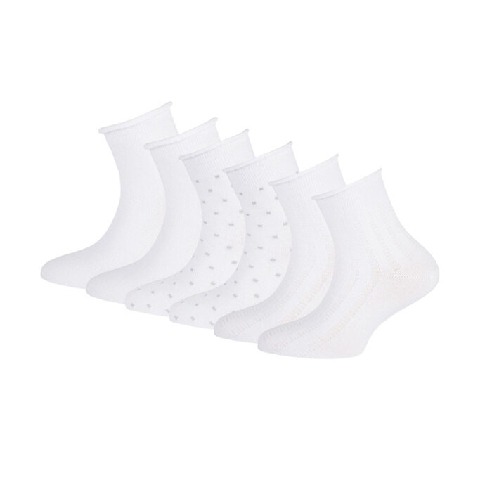 6 paar Meisjessokken - basic - Wit