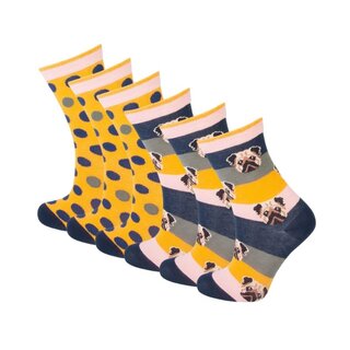 6 Paar meisjessokken - Dogs and Dots
