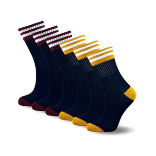 6 Paar kindersokken - Strepen - Marineblauw