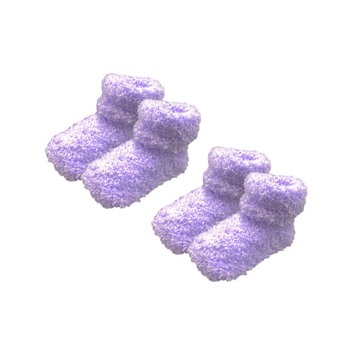 2 paar Meisjes Babysokken - One size - Paars