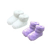 2 paar Meisjes Babysokken - One size - Wit-Paars