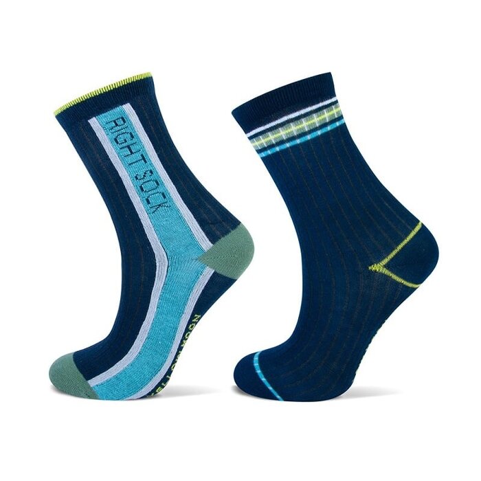 2 Paar kindersokken - Left-Right - Marineblauw