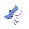 2 paar meisjes Footies - Leopard - Blauw/Wit