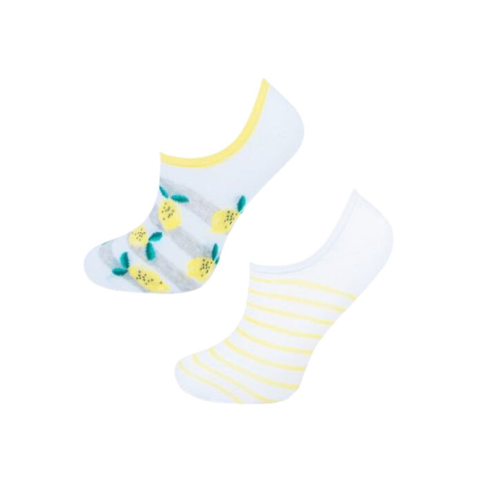 2 paar meisjes Footies - Citroen - Strepen