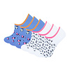 6 paar meisjes Footies - Leopard - Blauw/Wit