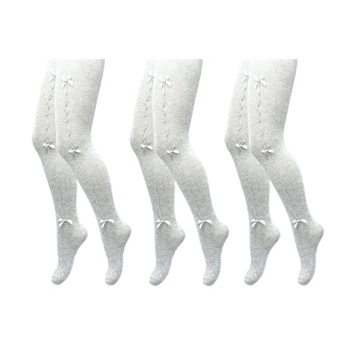 3 Pack Maillots meisjes strikjes grijs