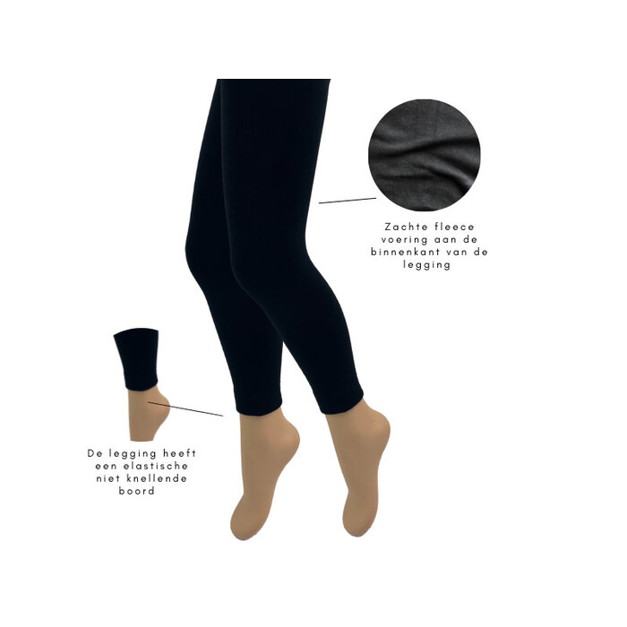 3 stuks kinder thermolegging zwart