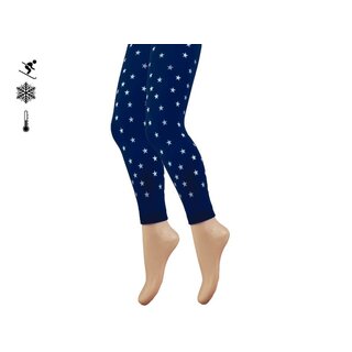 Kinder Thermolegging sterretjes marineblauw/zilver