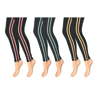 3 stuks Kinderlegging gestreept rood-groen-oker