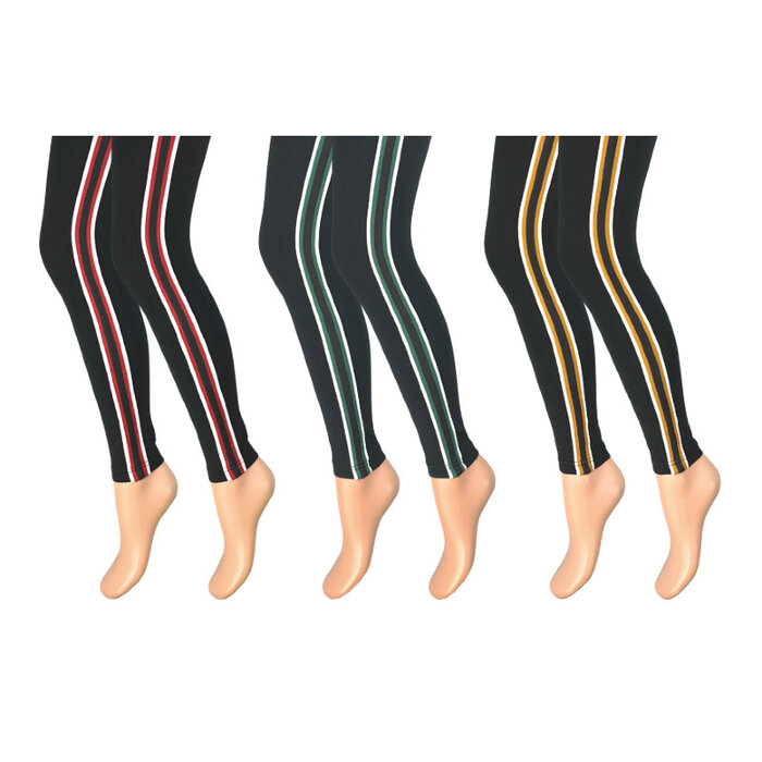 3 stuks Kinderlegging gestreept rood-groen-oker