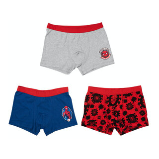 3 Pack SPIDER-MAN jongens boxershorts grijs-blauw-rood