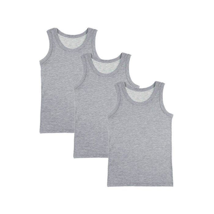 3 stuks Bonanza Regular jongens onderhemd grijs