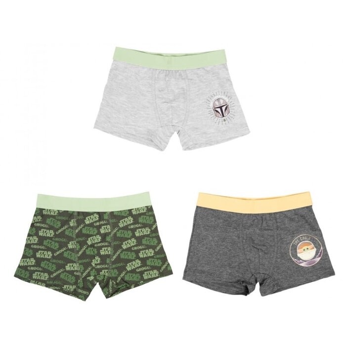 3 Pack Star Wars Jongens boxershorts grijs-groen-antraciet