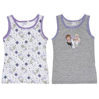 2 pack Meisjes onderhemden Frozen wit/grijs