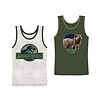 2 pack Jongens onderhemden Jurassic World grijs/groens