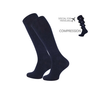 Compressie kniekous reiskniekous unisex marineblauw