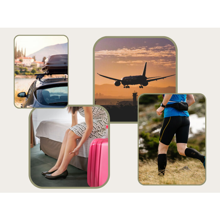 Compressie kniekous reiskniekous unisex beige