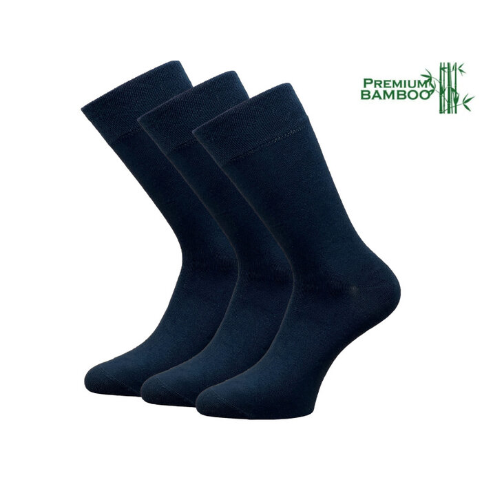3 paar zachte bamboe sokken naadloos donker marineblauw