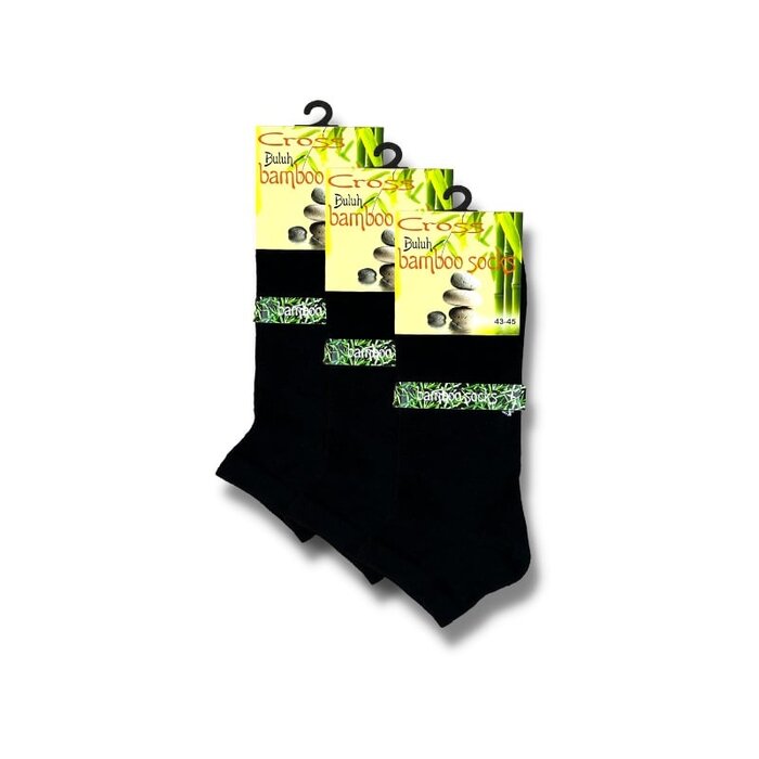 3 paar halfhoge sneakersokken heren bamboe sokken naadloos zwart