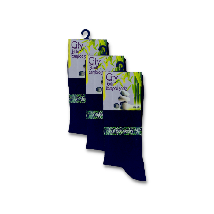 3 paar zachte bamboe sokken naadloos donker marineblauw