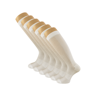 6 paar Compressie Kniekousen - Off-white