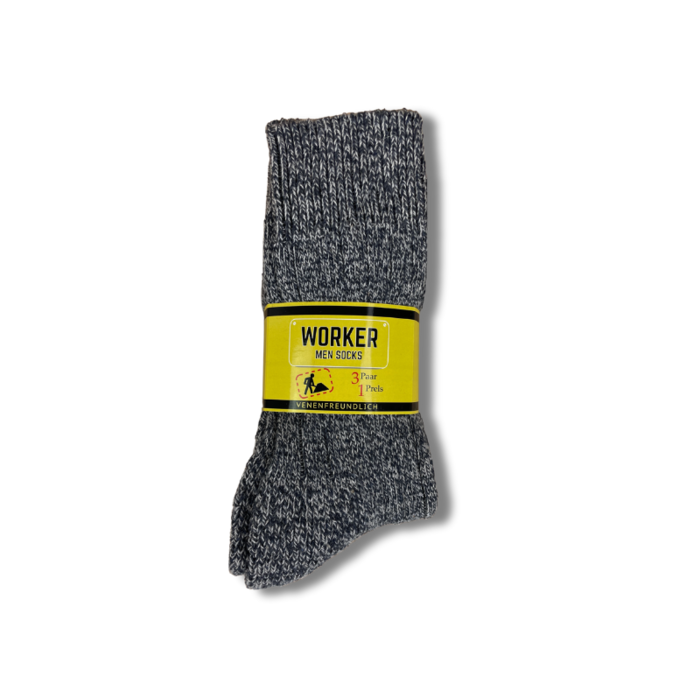 3 Paar Noorse werksokken thermo grijs