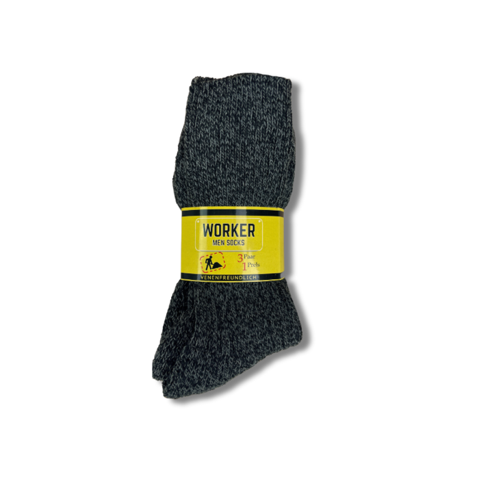 3 paar Noorse werksokken thermo antraciet